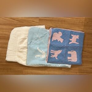 Bundle of 3 Vintage Baby Blankets | From The 1960’s | Perfect Condition |